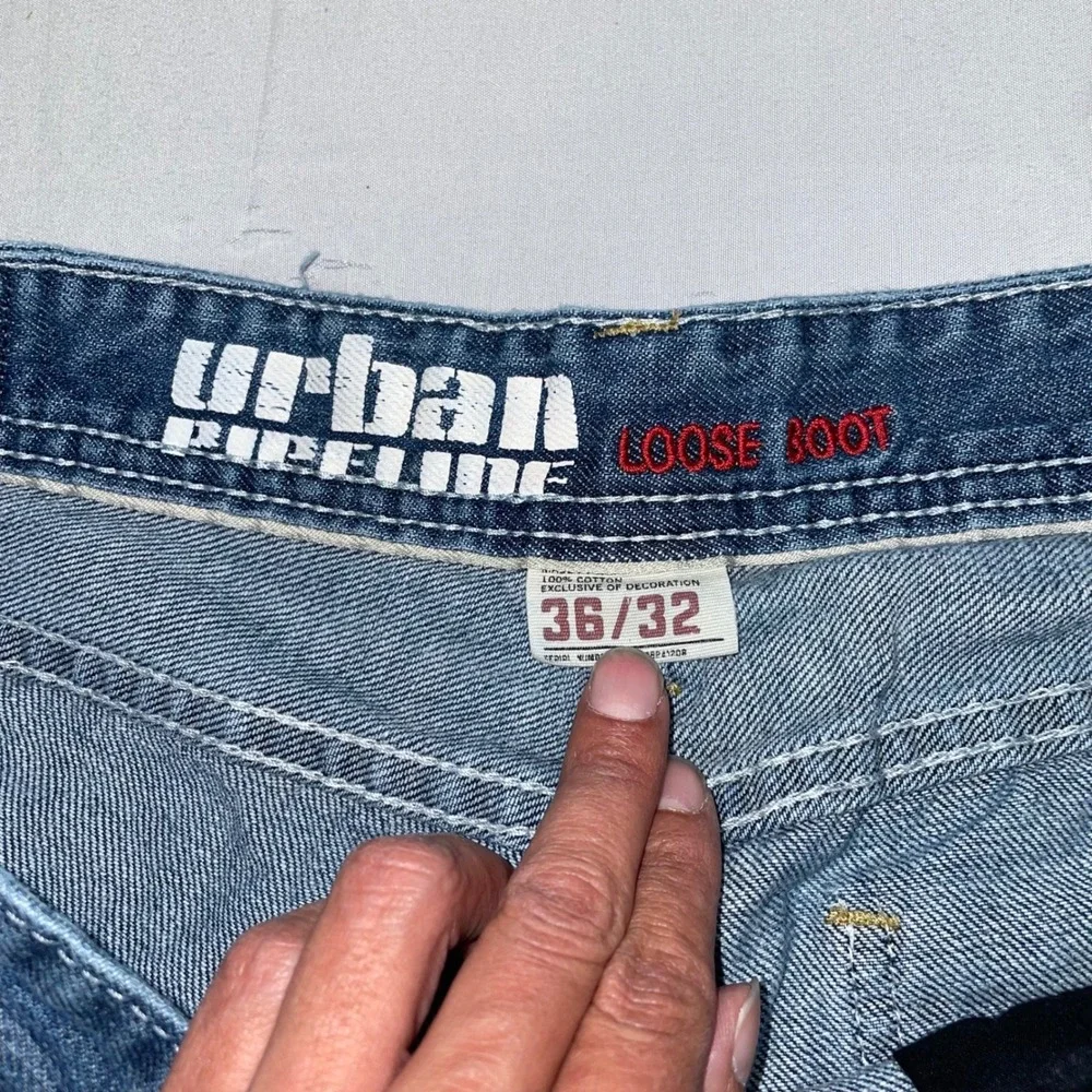 Urban Pipeline Loose Boot Jeans Mens 36x32 Blue Medium Wash Denim Cotton Relaxed